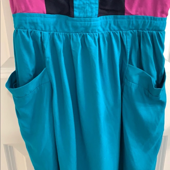 Color block strapless dress - Picture 3 of 5